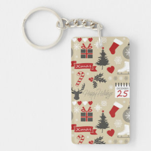 Happy Holidays Key Ring