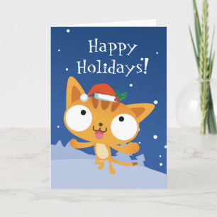 Happy Holidays Kitty Greeting Card