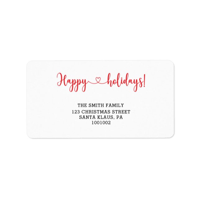 Happy holidays label (Front)