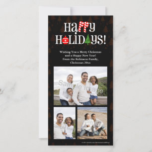 Happy Holidays Letter Icons Holiday Card