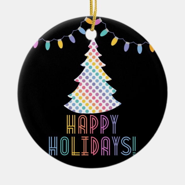 Happy Holidays LLR Lularoe inspired Ceramic Tree Decoration (Front)