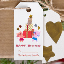 Happy Holidays lovely cats and presents white