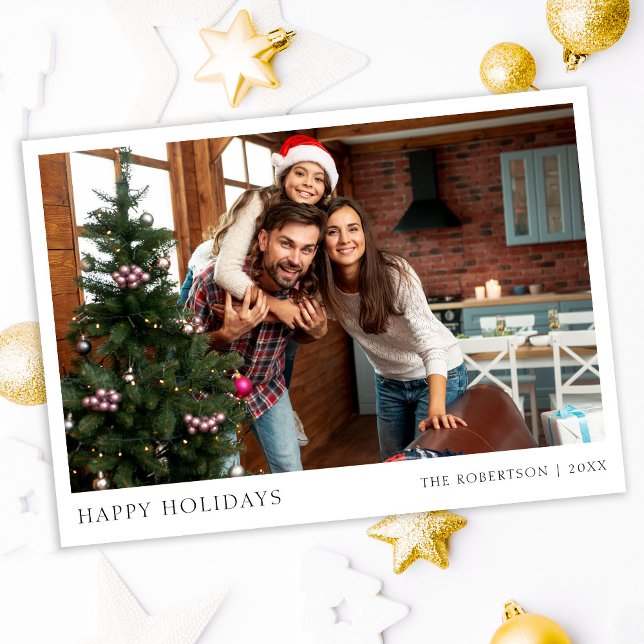 Happy Holidays Magnetic Modern Photo Postcard (Creator Uploaded)