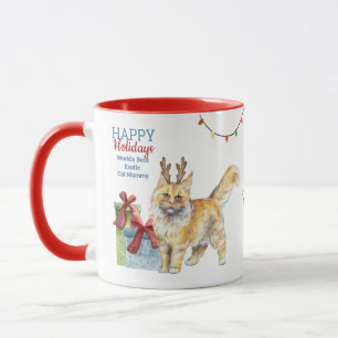 Happy Holidays MAINE COON Cat Mum Dad Christmas Mug