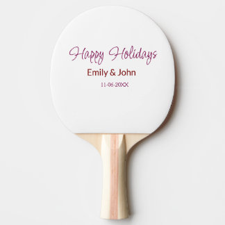 happy holidays maron name date winter christmas bo ping pong paddle