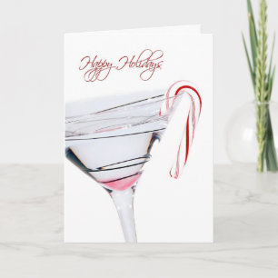 Happy Holidays Martini Holiday Card