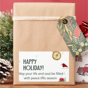 Happy Holidays May Your Life Soul Peace Greeting s Rectangular Sticker