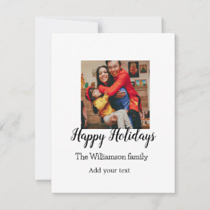 Happy Holidays merry Christmas add family name ph Card