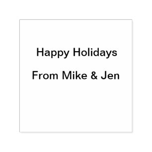 Happy holidays merry Christmas add name from with  Self-inking Stamp