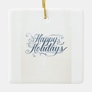 Happy Holidays Merry Christmas Family New Year Ceramic Ornament