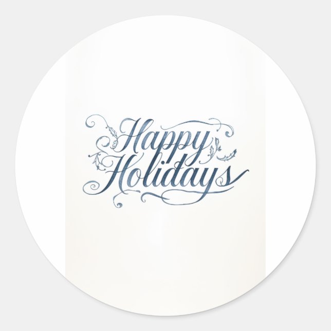 Happy Holidays Merry Christmas Family New Year Classic Round Sticker (Front)