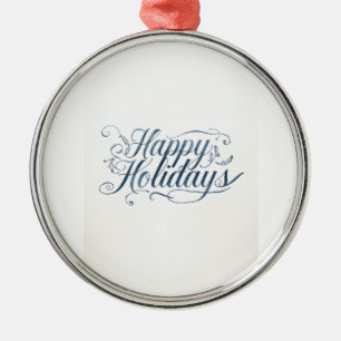 Happy Holidays Merry Christmas Family New Year Metal Tree Decoration