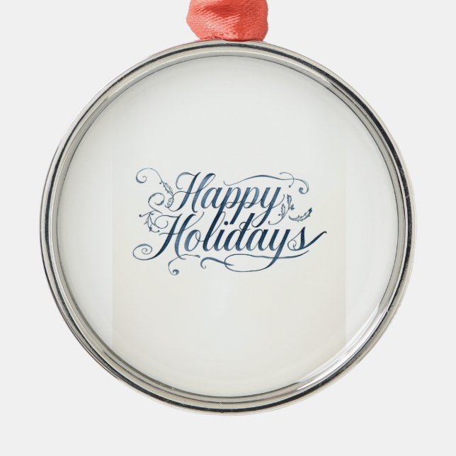 Happy Holidays Merry Christmas Family New Year Metal Tree Decoration (Front)