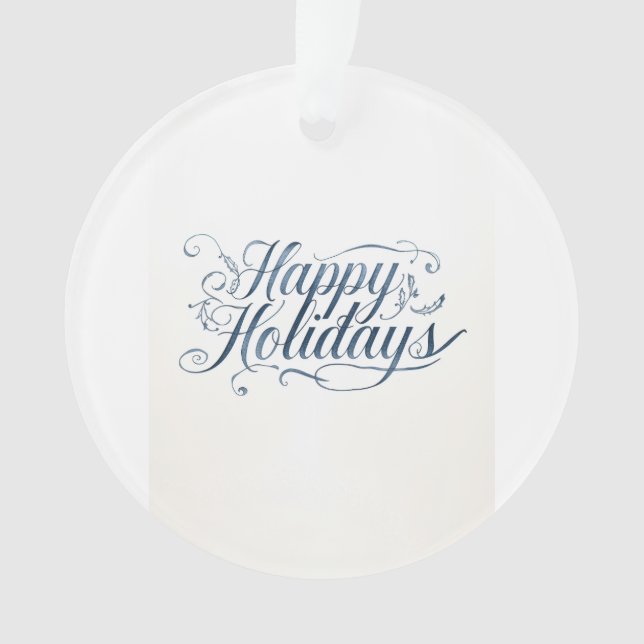 Happy Holidays Merry Christmas Family New Year Ornament (Front)