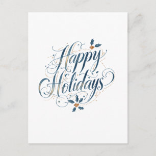 Happy Holidays Merry Christmas Family New Year Postcard