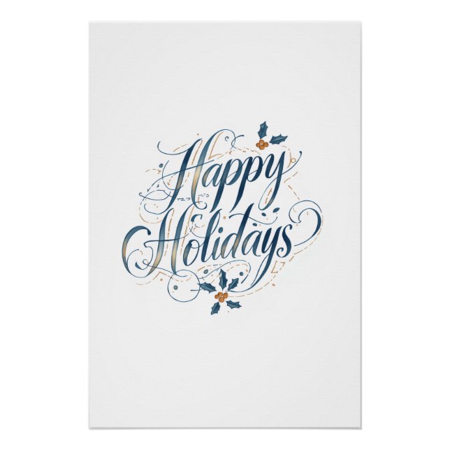 Happy Holidays Merry Christmas Family New Year Poster (Front)