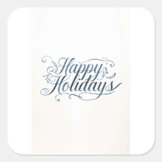 Happy Holidays Merry Christmas Family New Year Square Sticker