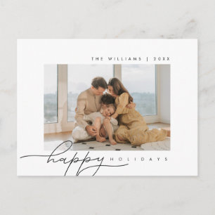 Happy Holidays, Merry Christmas, Family Photo Postcard