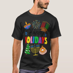 Happy Holidays Merry Christmas Happy Hanukkah Happ T-Shirt