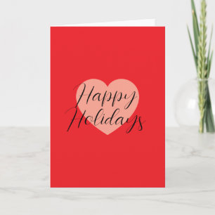 Happy Holidays Merry Christmas Holiday Time Heart Card