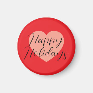 Happy Holidays Merry Christmas Holiday Time Heart Magnet