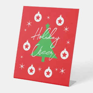 Happy Holidays Merry Christmas New Year Pedestal Sign