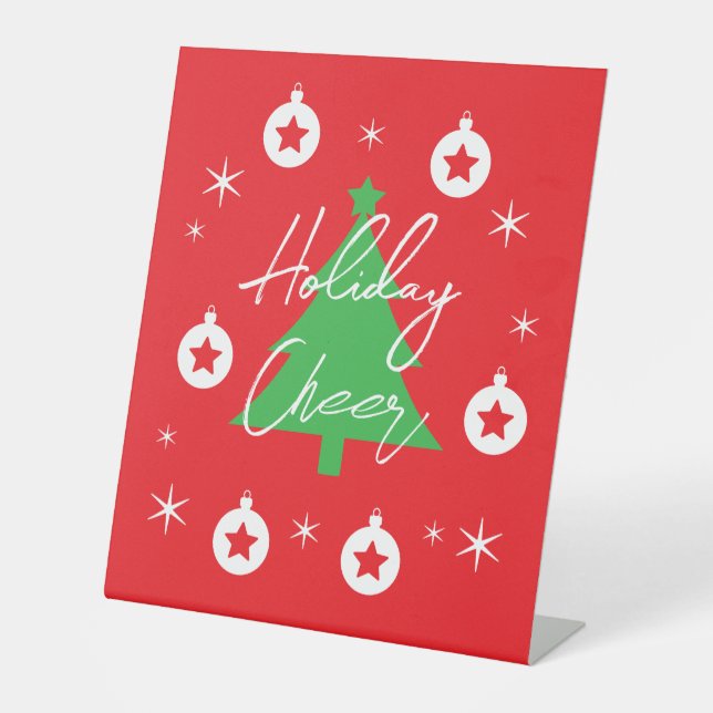 Happy Holidays Merry Christmas New Year Pedestal Sign (Front)