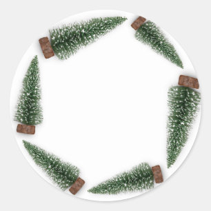 Happy Holidays Merry Christmas Tree Gift Green Classic Round Sticker