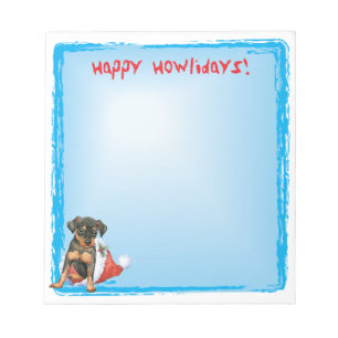 Happy Holidays Min Pin Notepad