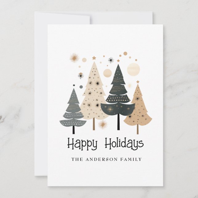 Happy Holidays Minimalistic Holiday Card (Front)