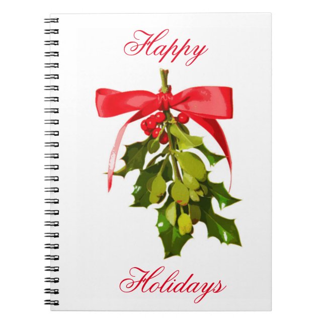 happy holidays mistletoe notebook (Front)
