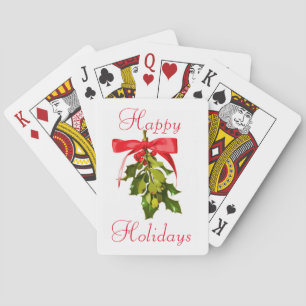 Happy Holidays mistletoe Playing Cards
