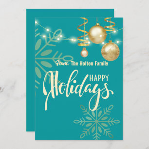 Happy holidays modern green Christmas  Invitation