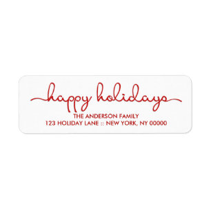 Happy Holidays Modern Hand Lettered Script Label