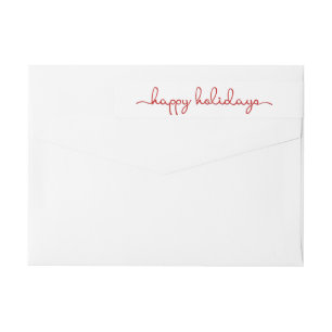 Happy Holidays Modern Hand Lettered Wrap Label