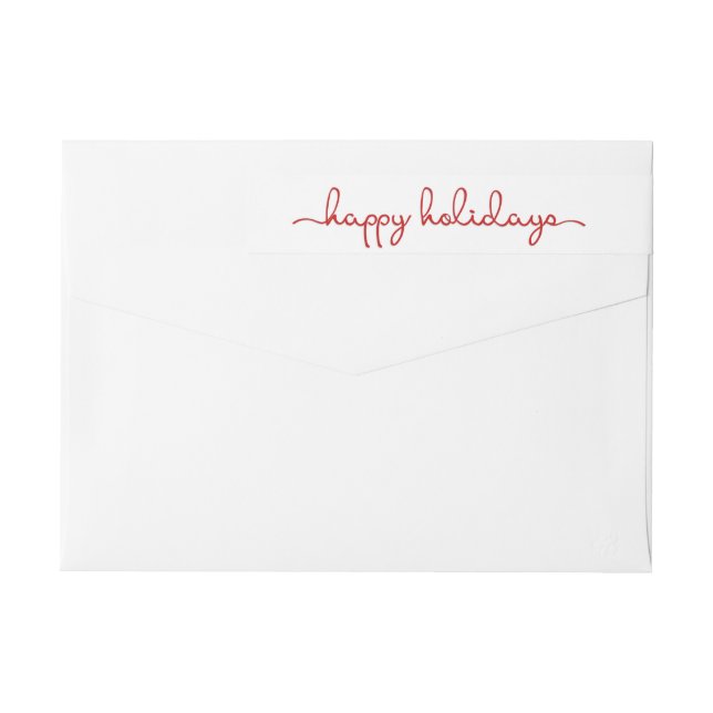 Happy Holidays Modern Hand Lettered Wrap Label (Back)