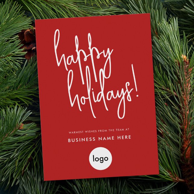 Happy Holidays Modern Minimal Business Holiday Card (Creator Uploaded)