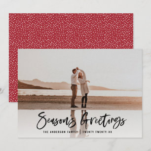 Happy holidays modern, minimal photo christmas holiday card