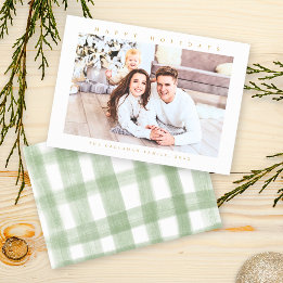 Happy Holidays Modern Minimal Photo Holiday Card