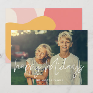 Happy Holidays Modern Minimalist Photo Holiday Card