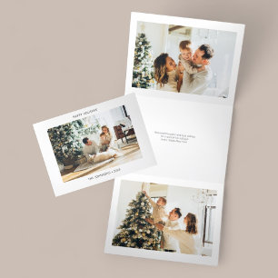 Happy Holidays Modern Minimalist Photo Tri-Fold Holiday Card