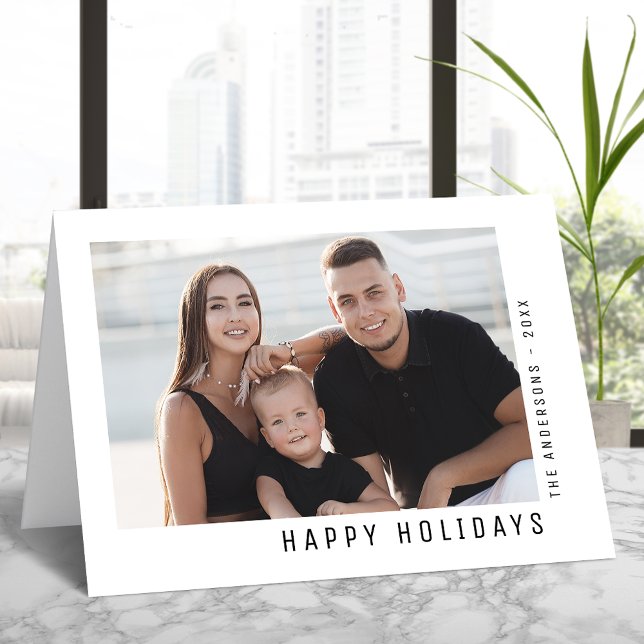 Happy Holidays Modern Minimalist Simple Photo Holiday Card (Available in high quality print or digital download for quick text messaging, email or self print.)