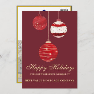 Happy Holidays Modern Photo Calendar Business  Holiday Card