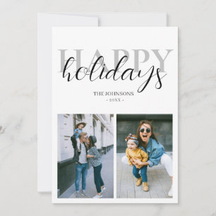 Happy Holidays Modern Photo Holiday Card
