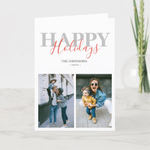 Happy Holidays Modern Photo Holiday Card