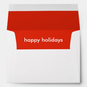 Happy Holidays Modern Simple Minimal Bright Red Envelope