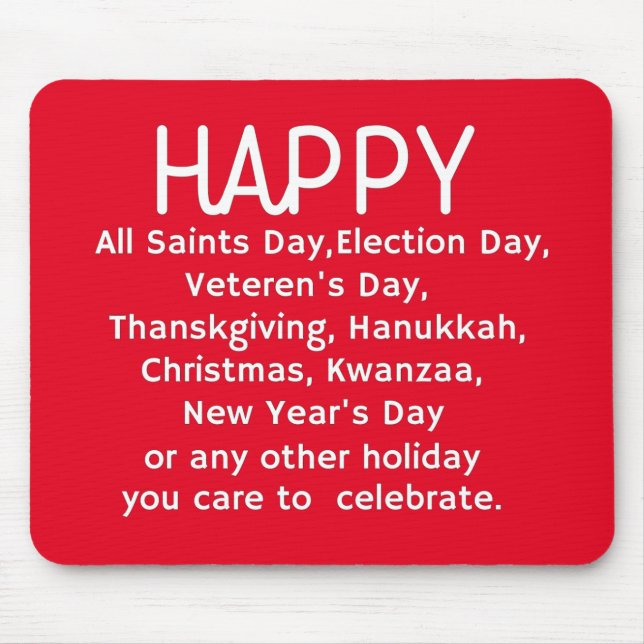 Happy Holidays Mouse Mat (Front)