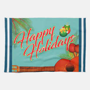 Happy Holidays / Musical Instruments Tea Towel