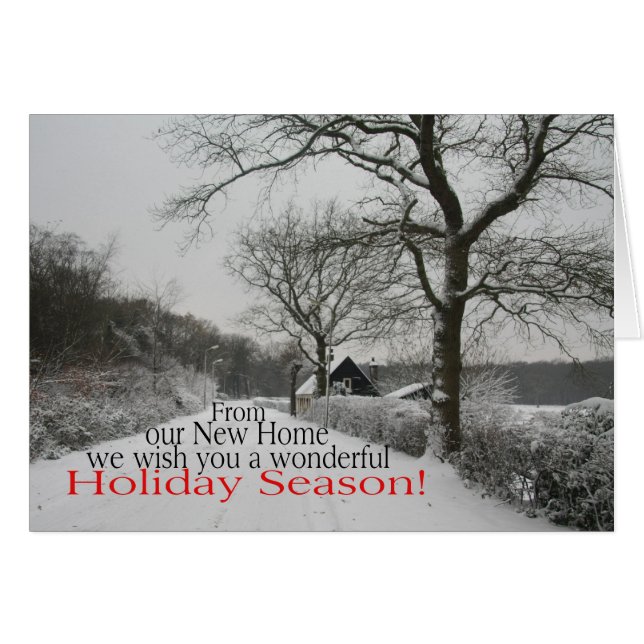 Happy Holidays - New Address Christmas Card (Front Horizontal)
