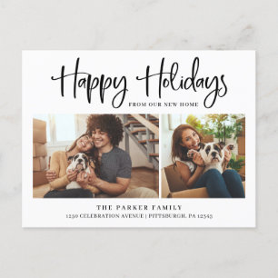 Happy Holidays   New Home Change of Address Photo Holiday Postcard